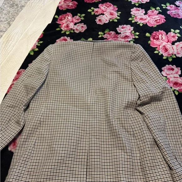 Karl Lagerfeld Black Tan Plaid Blazer - Picture 7 of 8